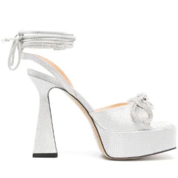 SOLD MACH & MACH platform silver heels - Picture 1 of 11